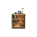Modern Glass Display Cabinet with LED Lighting and Wooden Finish
